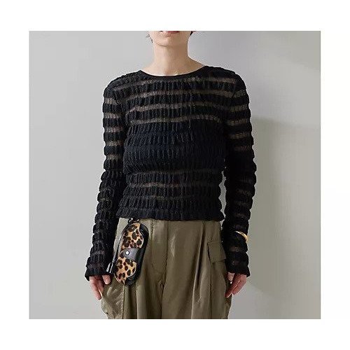 【ウィムガゼット/Whim Gazette】のシャドウボーダーカーディガン インテリア・キッズ・メンズ・レディースファッション・服の通販 founy(ファニー) 　ファッション　Fashion　レディースファッション　Fashion for Women　トップス・カットソー　Cut & Sew Tops　カーディガン・羽織り　Layered Style Cardigans　2025年　2025　2025春夏・S/S　Spring/Summer 2025 SS25　おすすめ　Recommended / Our Picks　カーディガン　Cardigan, Knitwear　シンプル　Simple, Minimal　セットアップ　Set-Up, Coordinated Outfit　フィット　Fit, Slim Fit　ボーダー　Border, Stripe　リラックス　Relax, Relaxed Fit　透かし　Cut-Out, Lacework　ブラック|ID: prp329100004462672 ipo3291000000031230747