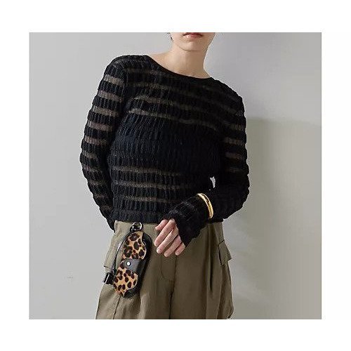 【ウィムガゼット/Whim Gazette】のシャドウボーダーカーディガン 人気、トレンドファッション・服の通販 founy(ファニー) 　ファッション　Fashion　レディースファッション　Fashion for Women　トップス・カットソー　Cut & Sew Tops　カーディガン・羽織り　Layered Style Cardigans　2025年　2025　2025春夏・S/S　Spring/Summer 2025 SS25　おすすめ　Recommended / Our Picks　カーディガン　Cardigan, Knitwear　シンプル　Simple, Minimal　セットアップ　Set-Up, Coordinated Outfit　フィット　Fit, Slim Fit　ボーダー　Border, Stripe　リラックス　Relax, Relaxed Fit　透かし　Cut-Out, Lacework　other-2|ID: prp329100004462672 ipo3291000000031245256