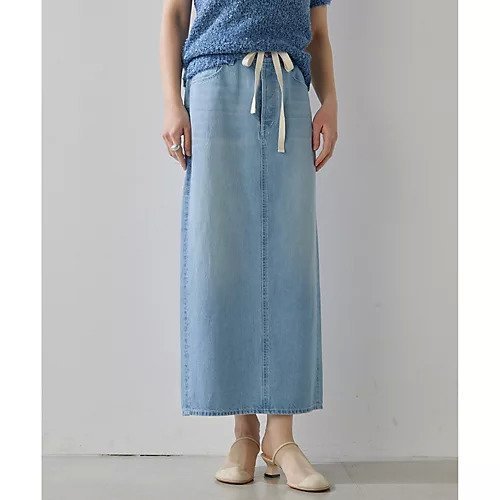 【ウィムガゼット/Whim Gazette】のドロストデニムスカート インテリア・キッズ・メンズ・レディースファッション・服の通販 founy(ファニー) 　ファッション　Fashion　レディースファッション　WOMEN　スカート　Skirt　デニムスカート　Denim Skirts　ウォッシュ　Wash　ヴィンテージ　Vintage　カットソー　Cut And Sew　ガーリー　Girly　シンプル　Simple　スリット　Slit　ダメージ　Damage　ツイル　Twill　デニム　Denim　フェミニン　Feminine　おすすめ　Recommend　2025年　2025　2025春夏・S/S　Ss,Spring/Summer,2025　ブルー|ID: prp329100004462679 ipo3291000000031230777