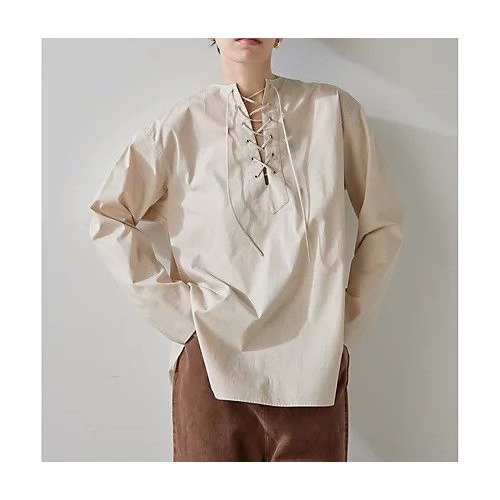 【ウィムガゼット/Whim Gazette】のレースアップブラウス インテリア・キッズ・メンズ・レディースファッション・服の通販 founy(ファニー) https://founy.com/ ファッション Fashion レディースファッション Fashion for Women トップス・カットソー Cut & Sew Tops シャツ・ブラウス・オフィスカジュアル Elegant Blouses & Button-Ups 2025年 2025 2025春夏・S/S Spring/Summer 2025 SS25 インナー Innerwear フロント Front, Front Design ボトム Bottoms, Lower Wear レース Lace, Lace Fabric エレガント 上品 Elegant |ID: prp329100004462706 ipo3291000000031230866
