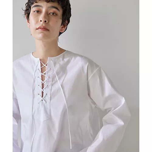 【ウィムガゼット/Whim Gazette】のレースアップブラウス 人気、トレンドファッション・服の通販 founy(ファニー) 　ファッション　Fashion　レディースファッション　Fashion for Women　トップス・カットソー　Cut & Sew Tops　シャツ・ブラウス・オフィスカジュアル　Elegant Blouses & Button-Ups　2025年　2025　2025春夏・S/S　Spring/Summer 2025 SS25　インナー　Innerwear　フロント　Front, Front Design　ボトム　Bottoms, Lower Wear　レース　Lace, Lace Fabric　エレガント 上品　Elegant　other-3|ID: prp329100004462706 ipo3291000000031245374