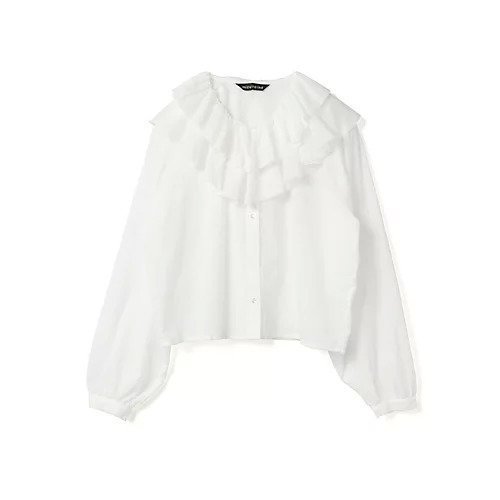 【ミズイロ インド/mizuiro ind】のダブルフリルカラーシャツ インテリア・キッズ・メンズ・レディースファッション・服の通販 founy(ファニー) 　ファッション　Fashion　レディースファッション　WOMEN　トップス・カットソー　Tops/Tshirt　シャツ/ブラウス　Shirts/Blouses　ダブル　Double　フリル　Frills　オフホワイト|ID: prp329100004462725 ipo3291000000031230937