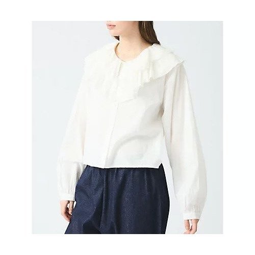 【ミズイロ インド/mizuiro ind】のダブルフリルカラーシャツ 人気、トレンドファッション・服の通販 founy(ファニー) 　ファッション　Fashion　レディースファッション　WOMEN　トップス・カットソー　Tops/Tshirt　シャツ/ブラウス　Shirts/Blouses　ダブル　Double　フリル　Frills　other-2|ID: prp329100004462725 ipo3291000000031245444