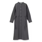 【プレインピープル/PLAIN PEOPLE】のコットンリネンマイクロウェザーワッシャーヨークデザインワンピース チャコールグレー|ID: prp329100004462727 ipo3291000000031230941