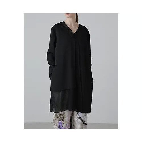 【アドーア/ADORE】のブライトダブルクロスブラウス 人気、トレンドファッション・服の通販 founy(ファニー) 　ファッション　Fashion　レディースファッション　Fashion for Women　トップス・カットソー　Cut & Sew Tops　シャツ・ブラウス・オフィスカジュアル　Elegant Blouses & Button-Ups　おすすめ　Recommended / Our Picks　シアー　Sheer, See-Through　スリット　Slit, Slit Detail　セットアップ　Set-Up, Coordinated Outfit　フィット　Fit, Slim Fit　フロント　Front, Front Design　ベーシック　Basic, Essential　ロング　Long, Long-Length　冬　Winter / This Winter　A/W・秋冬　Autumn/Winter　ビジネス 仕事 通勤　Business / Work / Commuting　other-2|ID: prp329100004462771 ipo3291000000033896249