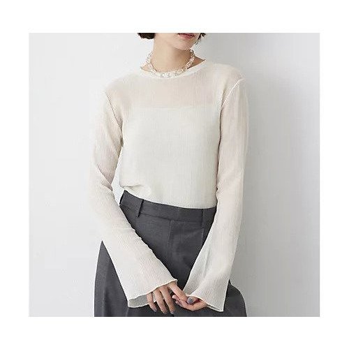 【ウィムガゼット/Whim Gazette】のシアーリネンカットプルオーバー 人気、トレンドファッション・服の通販 founy(ファニー) 　ファッション　Fashion　レディースファッション　Fashion for Women　トップス・カットソー　Cut & Sew Tops　カジュアルプルオーバー・ニットトップス　Pullovers & Knit Tops / Casual Pullovers　2025年　2025　2025春夏・S/S　Spring/Summer 2025 SS25　おすすめ　Recommended / Our Picks　カットソー　Cut and Sewn Top　シアー　Sheer, See-Through　ジャケット　Jacket, Outerwear　スリーブ　Sleeve, Long Sleeve / Short Sleeve　フレア　Flare, Flared　エレガント 上品　Elegant　長袖　Long Sleeve, Full Sleeve　other-3|ID: prp329100004462862 ipo3291000000031246687