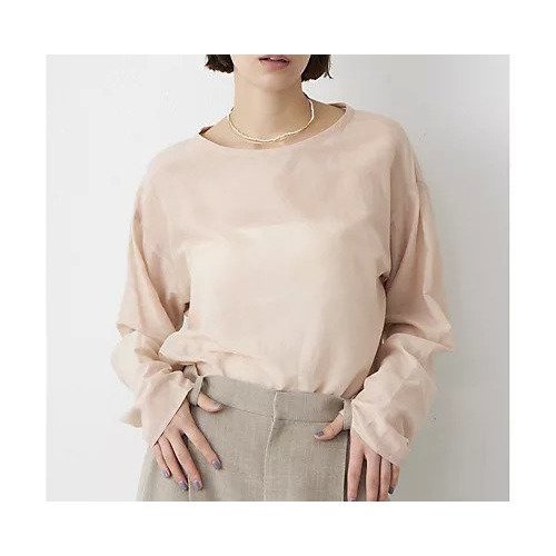 【ウィムガゼット/Whim Gazette】のシルクローンプルオーバーブラウス インテリア・キッズ・メンズ・レディースファッション・服の通販 founy(ファニー) 　ファッション　Fashion　レディースファッション　WOMEN　トップス・カットソー　Tops/Tshirt　シャツ/ブラウス　Shirts/Blouses　プルオーバー　Pullover　2025年　2025　2025春夏・S/S　Ss,Spring/Summer,2025　おすすめ　Recommend　カットソー　Cut And Sew　シアー　Sheer　シルク　Silk　ジャケット　Jacket　セットアップ　Set Up　ボトム　Bottom　エレガント 上品　Elegant　夏　Summer　ピンクベージュ|ID: prp329100004462866 ipo3291000000031231461