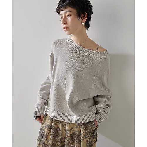 【ウィムガゼット/Whim Gazette】のローゲージプルオーバー インテリア・キッズ・メンズ・レディースファッション・服の通販 founy(ファニー) 　ファッション　Fashion　レディースファッション　WOMEN　トップス・カットソー　Tops/Tshirt　プルオーバー　Pullover　2025年　2025　2025春夏・S/S　Ss,Spring/Summer,2025　クロップド　Cropped　ボトム　Bottom　ミックス　Mix　ワイド　Wide　春　Spring　グレージュ|ID: prp329100004462869 ipo3291000000031231470