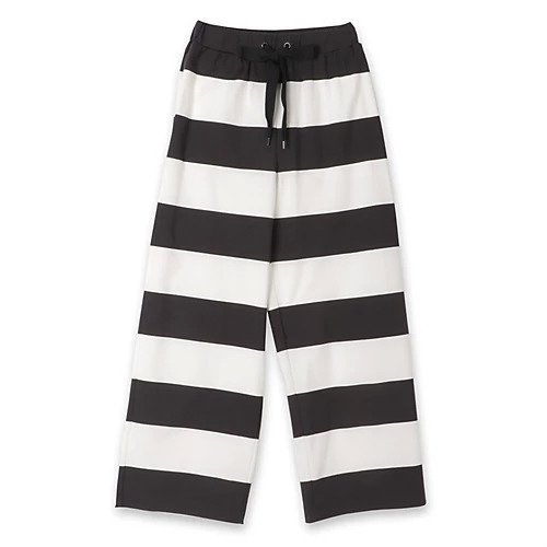 【プレインピープル/PLAIN PEOPLE】のビッグボーダーワイドパンツ インテリア・キッズ・メンズ・レディースファッション・服の通販 founy(ファニー) 　ファッション　Fashion　レディースファッション　Fashion for Women　パンツ　Pants & Trousers　シルケット　Silket, Silky Cotton　ストレート　Straight, Straight Cut　ボーダー　Border, Stripe　ランダム　Random, Irregular　ワイド　Wide, Wide Fit　洗える　Machine Washable　アイボリー|ID: prp329100004462905 ipo3291000000034504775