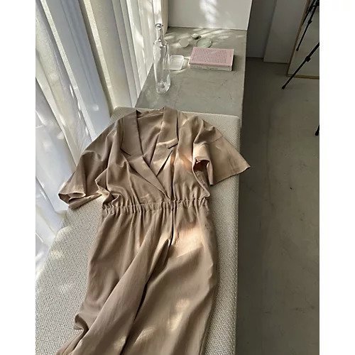 【ウィムガゼット/Whim Gazette】の【Marisol別注】開襟シャツ風オールインワン 人気、トレンドファッション・服の通販 founy(ファニー) 　ファッション　Fashion　レディースファッション　Ladies' Fashion Online　トップス・カットソー　Tops/Tshirt　シャツ/ブラウス　Shirts/Blouses　ワンピース　Dress　オールインワン ワンピース　All In One Dress　洗える　Washable　スマート　Smart　スーツ　Suit　テーパード　Tapered　ドッキング　Docking　別注　Special Order　リラックス　Relax　other-2|ID: prp329100004462911 ipo3291000000031246780