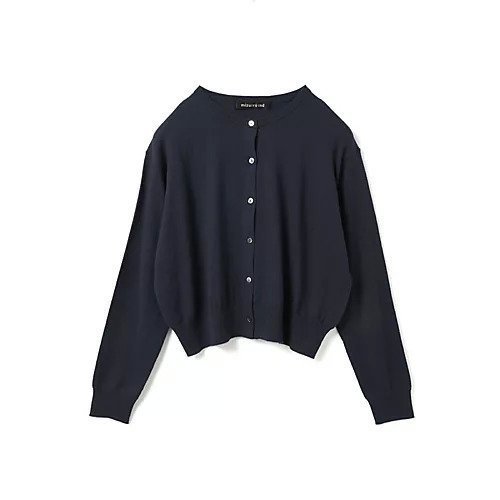 【ミズイロ インド/mizuiro ind】のクルーネックショートカーディガン インテリア・キッズ・メンズ・レディースファッション・服の通販 founy(ファニー) 　ファッション　Fashion　レディースファッション　Fashion for Women　トップス・カットソー　Cut & Sew Tops　カーディガン・羽織り　Layered Style Cardigans　コンパクト　Compact, Small Size　ベーシック　Basic, Essential　今季　This Season, Current Season　定番　Standard, Basic Item　ネイビー|ID: prp329100004462925 ipo3291000000034494600