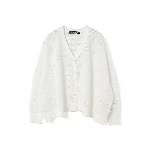 【ミズイロ インド/mizuiro ind】のシアーパターンVネックカーディガン インテリア・キッズ・メンズ・レディースファッション・服の通販 founy(ファニー) 　ファッション　Fashion　レディースファッション　Fashion for Women　トップス・カットソー　Cut & Sew Tops　カーディガン・羽織り　Layered Style Cardigans　Vネックトップス　V-Neck Tops / V-Cut Neckline Shirts　カーディガン　Cardigan, Knitwear　ベーシック　Basic, Essential　ワイド　Wide, Wide Fit　春　Spring　透かし　Cut-Out, Lacework　長袖　Long Sleeve, Full Sleeve　オフホワイト|ID: prp329100004462928 ipo3291000000031231692