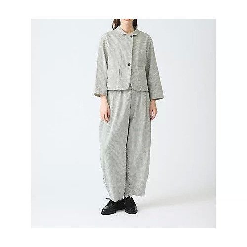 【ミズイロ インド/mizuiro ind】のヒッコリーワイドテーパードパンツ 人気、トレンドファッション・服の通販 founy(ファニー) 　ファッション　Fashion　レディースファッション　WOMEN　パンツ　Pants　ショート　Short　ジャケット　Jacket　テーパード　Tapered　ベスト　Vest　リラックス　Relax　ワイド　Wide　定番　Standard　other-2|ID: prp329100004462932 ipo3291000000031712942