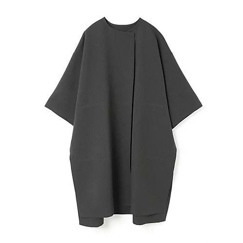 【ミズイロ インド/mizuiro ind】のノーカラーハーフスリーブコート インテリア・キッズ・メンズ・レディースファッション・服の通販 founy(ファニー) https://founy.com/ ファッション Fashion レディースファッション WOMEN アウター Coat Outerwear コート Coats スリット Slit ポケット Pocket |ID: prp329100004462937 ipo3291000000031686353