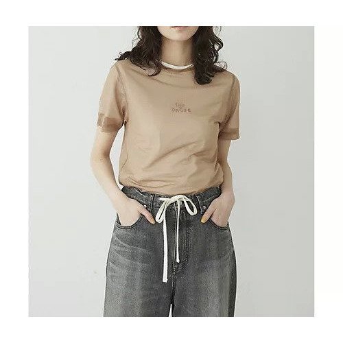 【ウィムガゼット/Whim Gazette】の【THE PAUSE】ハイゲージチュールTシャツ インテリア・キッズ・メンズ・レディースファッション・服の通販 founy(ファニー) 　ファッション　Fashion　レディースファッション　Fashion for Women　トップス・カットソー　Cut & Sew Tops　シャツ・ブラウス・オフィスカジュアル　Elegant Blouses & Button-Ups　ロングTシャツ・Tシャツ　Longline T-Shirts & Tees　インナー　Innerwear　ヴィンテージ　Vintage Style　キャミソール　Camisole, Spaghetti Strap Top　グラデーション　Gradient, Ombre　コンパクト　Compact, Small Size　シアー　Sheer, See-Through　ジャケット　Jacket, Outerwear　タンク　Tank Top, Sleeveless Top　チュール　Tulip, Tulip Motif　ヌーディ　Nude, Nude Tone　半袖　Short Sleeve, Half Sleeve　ワーク　Workwear, Utility Style　おすすめ　Recommended / Our Picks　2025年　2025　2025春夏・S/S　Spring/Summer 2025 SS25　ベージュ|ID: prp329100004462939 ipo3291000000031231745