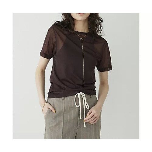 【ウィムガゼット/Whim Gazette】の【THE PAUSE】ハイゲージチュールTシャツ 人気、トレンドファッション・服の通販 founy(ファニー) 　ファッション　Fashion　レディースファッション　Fashion for Women　トップス・カットソー　Cut & Sew Tops　シャツ・ブラウス・オフィスカジュアル　Elegant Blouses & Button-Ups　ロングTシャツ・Tシャツ　Longline T-Shirts & Tees　インナー　Innerwear　ヴィンテージ　Vintage Style　キャミソール　Camisole, Spaghetti Strap Top　グラデーション　Gradient, Ombre　コンパクト　Compact, Small Size　シアー　Sheer, See-Through　ジャケット　Jacket, Outerwear　タンク　Tank Top, Sleeveless Top　チュール　Tulip, Tulip Motif　ヌーディ　Nude, Nude Tone　半袖　Short Sleeve, Half Sleeve　ワーク　Workwear, Utility Style　おすすめ　Recommended / Our Picks　2025年　2025　2025春夏・S/S　Spring/Summer 2025 SS25　other-3|ID: prp329100004462939 ipo3291000000031246829