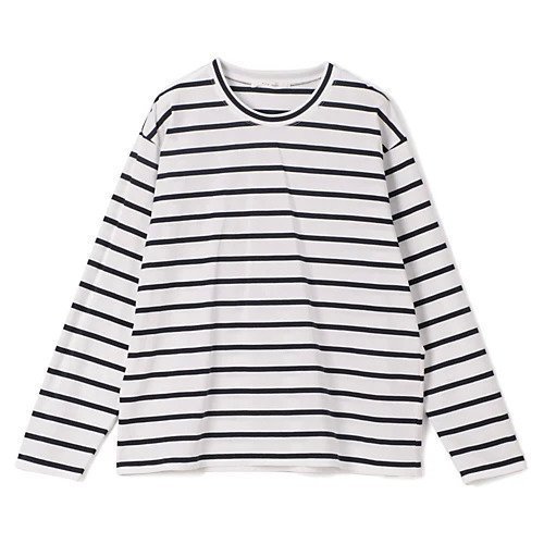 【プレインピープル/PLAIN PEOPLE】のボーダー長袖プルオーバー インテリア・キッズ・メンズ・レディースファッション・服の通販 founy(ファニー) 　ファッション　Fashion　レディースファッション　WOMEN　トップス・カットソー　Tops/Tshirt　プルオーバー　Pullover　ジャージー　Jersey　ボーダー　Border　洗える　Washable　長袖　Long Sleeve　ネイビー|ID: prp329100004462942 ipo3291000000031231758
