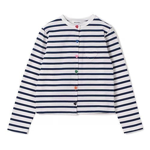 【ミュベール/MUVEIL】のボーダーハートパッチカーディガン インテリア・キッズ・メンズ・レディースファッション・服の通販 founy(ファニー) https://founy.com/ ファッション Fashion レディースファッション WOMEN トップス・カットソー Tops/Tshirt カーディガン Cardigans 2025年 2025 2025春夏・S/S Ss,Spring/Summer,2025 カラフル Colorful カーディガン Cardigan パッチ Patch ボーダー Border ポケット Pocket 洗える Washable |ID: prp329100004462948 ipo3291000000031231782