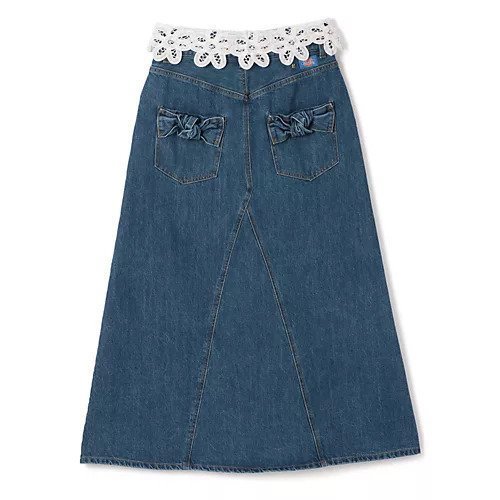 【ミュベール/MUVEIL】のディッキーズコラボ デニムスカート 人気、トレンドファッション・服の通販 founy(ファニー) 　ファッション　Fashion　レディースファッション　WOMEN　スカート　Skirt　デニムスカート　Denim Skirts　2025年　2025　2025春夏・S/S　Ss,Spring/Summer,2025　ジャケット　Jacket　デニム　Denim　フラワー　Flower　ベーシック　Basic　ポケット　Pocket　モチーフ　Motif　リボン　Ribbon　ロング　Long　台形　Trapezoid　洗える　Washable　other-2|ID: prp329100004462957 ipo3291000000031246858