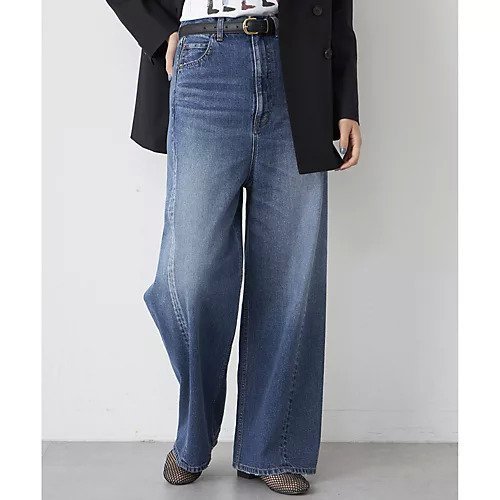 【ウィムガゼット/Whim Gazette】のキリカエデニムパンツ 人気、トレンドファッション・服の通販 founy(ファニー) 　ファッション　Fashion　レディースファッション　WOMEN　パンツ　Pants　デニムパンツ　Denim Pants　2025年　2025　2025春夏・S/S　Ss,Spring/Summer,2025　デニム　Denim　フロント　Front　ワイド　Wide　other-2|ID: prp329100004462985 ipo3291000000031246912