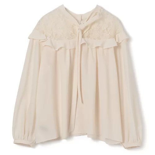 【マルティニーク/martinique】のレースジョーゼットコンビブラウス 人気、トレンドファッション・服の通販 founy(ファニー) 　ファッション　Fashion　レディースファッション　Fashion for Women　トップス・カットソー　Cut & Sew Tops　シャツ・ブラウス・オフィスカジュアル　Elegant Blouses & Button-Ups　おすすめ　Recommended / Our Picks　クラシック　Classic, Timeless Style　シフォン　Chiffon, Lightweight Fabric　ジョーゼット　Georgette, Semi-Sheer Fabric　デニム　Denim, Jeans Material　フェミニン　Feminine, Girly　ボトム　Bottoms, Lower Wear　レース　Lace, Lace Fabric　洗える　Machine Washable　other-2|ID: prp329100004463002 ipo3291000000034420054