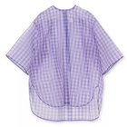【ブラミンク/BLAMINK】のシルクオーガンジーチェックショートスリーブブラウス PURPLE|ID: prp329100004463005 ipo3291000000035315954