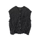 【ミズイロ インド/mizuiro ind】のドットプリントキャッチワッシャーノースリーブシャツ ブラック|ID: prp329100004463032 ipo3291000000033639714
