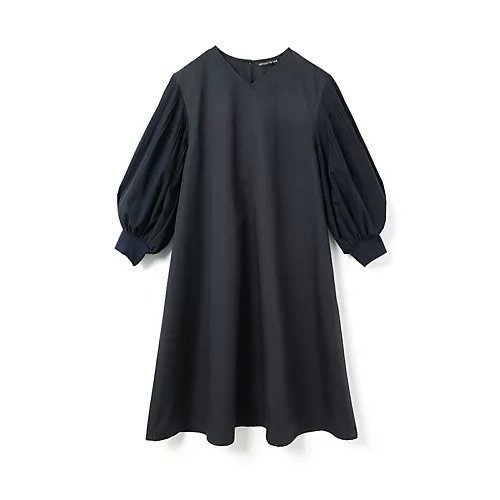 【ミズイロ インド/mizuiro ind】のプリーツパフスリーブワンピース インテリア・キッズ・メンズ・レディースファッション・服の通販 founy(ファニー) 　ファッション　Fashion　レディースファッション　WOMEN　ワンピース　Dress　オケージョン　Occasion　ツイル　Twill　ブロード　Broad　プリーツ　Pleats　エレガント 上品　Elegant　ネイビー|ID: prp329100004463035 ipo3291000000031232058