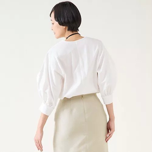 【マルティニーク/martinique】のファブリックコンビプルオーバー 人気、トレンドファッション・服の通販 founy(ファニー) 　ファッション　Fashion　レディースファッション　WOMEN　トップス・カットソー　Tops/Tshirt　プルオーバー　Pullover　おすすめ　Recommend　カットソー　Cut And Sew　コンビ　Combination　スキッパー　Skipper　タイプライター　Typewriter　夏　Summer　other-3|ID: prp329100004463049 ipo3291000000031247041