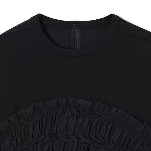 【マルティニーク/martinique】のシャーリングコンビプルオーバー 人気、トレンドファッション・服の通販 founy(ファニー) 　ファッション　Fashion　レディースファッション　Fashion for Women　トップス・カットソー　Cut & Sew Tops　カジュアルプルオーバー・ニットトップス　Pullovers & Knit Tops / Casual Pullovers　おすすめ　Recommended / Our Picks　カットソー　Cut and Sewn Top　シャーリング　Shirring, Ruched　デニム　Denim, Jeans Material　トレンド　Trend, Trending Now　フィット　Fit, Slim Fit　ボトム　Bottoms, Lower Wear　洗える　Machine Washable　other-3|ID: prp329100004463050 ipo3291000000032718004