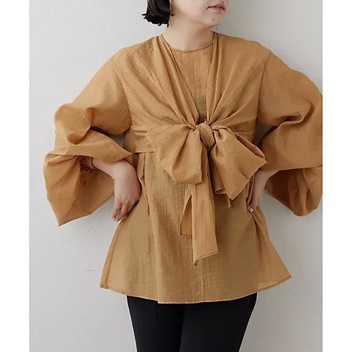 【ウィムガゼット/Whim Gazette】のフロントリボンブラウス 人気、トレンドファッション・服の通販 founy(ファニー) 　ファッション　Fashion　レディースファッション　Fashion for Women　トップス・カットソー　Cut & Sew Tops　シャツ・ブラウス・オフィスカジュアル　Elegant Blouses & Button-Ups　2025年　2025　2025春夏・S/S　Spring/Summer 2025 SS25　シアー　Sheer, See-Through　スリーブ　Sleeve, Long Sleeve / Short Sleeve　タンブラー　Tumbler, Travel Mug　フロント　Front, Front Design　ボトム　Bottoms, Lower Wear　リボン　Ribbon, Bow　 other-1|ID: prp329100004463062 ipo3291000000031232126