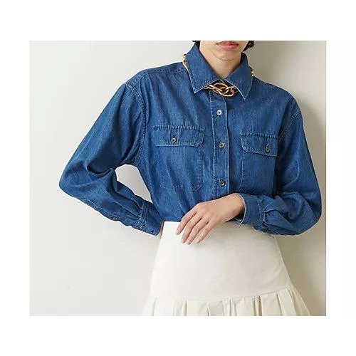 【ウィムガゼット/Whim Gazette】のデニムブリーチシャツ インテリア・キッズ・メンズ・レディースファッション・服の通販 founy(ファニー) https://founy.com/ ファッション Fashion レディースファッション Fashion for Women トップス・カットソー Cut & Sew Tops シャツ・ブラウス・オフィスカジュアル Elegant Blouses & Button-Ups 2022年 2022 2022 春夏 S/S Spring/Summer 2022 SS22 インナー Innerwear シンプル Simple, Minimal スウェット / スエット Sweatshirt, Sweatwear デニム Denim, Jeans Material トレンド Trend, Trending Now ブリーチ Bleach, Washed Finish ヴィンテージ Vintage Style |ID: prp329100004463094 ipo3291000000031232207