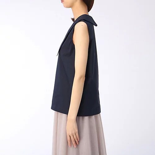 【ウィムガゼット/Whim Gazette】の【THE PAUSE】ビッグカラーノースリーブ ブラウス 人気、トレンドファッション・服の通販 founy(ファニー) 　ファッション　Fashion　レディースファッション　Fashion for Women　トップス・カットソー　Cut & Sew Tops　キャミソール&ノースリーブ　Camisoles & Sleeveless Tops　シャツ・ブラウス・オフィスカジュアル　Elegant Blouses & Button-Ups　ヴィンテージ　Vintage Style　カーディガン　Cardigan, Knitwear　グラデーション　Gradient, Ombre　ジャケット　Jacket, Outerwear　タイプライター　Typewriter Fabric, Crisp Cotton　デコルテ　Décolleté, Neckline　ノースリーブ　Sleeveless, No-Sleeve　バランス　Balance, Style Balance　フラット　Flat, Flat Shoes　ワーク　Workwear, Utility Style　2022年　2022　2022 春夏 S/S　Spring/Summer 2022 SS22　おすすめ　Recommended / Our Picks　エレガント 上品　Elegant　other-2|ID: prp329100004463145 ipo3291000000031247236