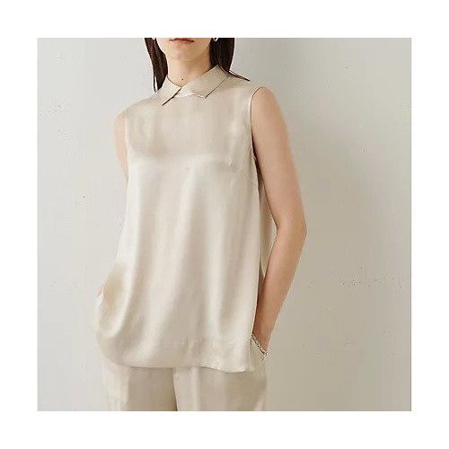 【ウィムガゼット/Whim Gazette】のシルクノースリブラウス インテリア・キッズ・メンズ・レディースファッション・服の通販 founy(ファニー) 　ファッション　Fashion　レディースファッション　Fashion for Women　トップス・カットソー　Cut & Sew Tops　シャツ・ブラウス・オフィスカジュアル　Elegant Blouses & Button-Ups　インナー　Innerwear　エレガント 上品　Elegant　サテン　Satin, Glossy Fabric　シルク　Silk, 100% Silk　セットアップ　Set-Up, Coordinated Outfit　デニム　Denim, Jeans Material　ノースリーブ　Sleeveless, No-Sleeve　フォーマル　Formal, Dressy　ボトム　Bottoms, Lower Wear　おすすめ　Recommended / Our Picks　2023春夏・S/S　Spring/Summer 2023 SS23　2023年　2023　ベージュ|ID: prp329100004463152 ipo3291000000031232371