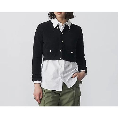 【マディソンブルー/MADISONBLUE】のCOMPACT CROPPED CD MOLE インテリア・キッズ・メンズ・レディースファッション・服の通販 founy(ファニー) https://founy.com/ ファッション Fashion レディースファッション WOMEN カーディガン Cardigan コンパクト Compact ショート Short パール Pearl ベロア Velor |ID: prp329100004463170 ipo3291000000031232433