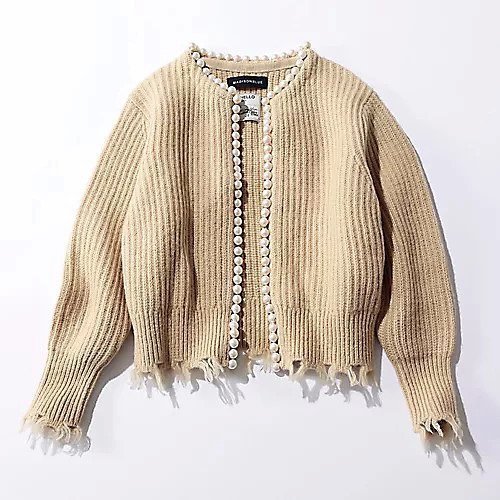 【マディソンブルー/MADISONBLUE】のパールカーディガン インテリア・キッズ・メンズ・レディースファッション・服の通販 founy(ファニー) 　ファッション　Fashion　レディースファッション　WOMEN　トップス・カットソー　Tops/Tshirt　カーディガン　Cardigans　カーディガン　Cardigan　ジャケット　Jacket　パール　Pearl　人気　Popularity　【別注】ライトベージュ|ID: prp329100004463172 ipo3291000000031232441