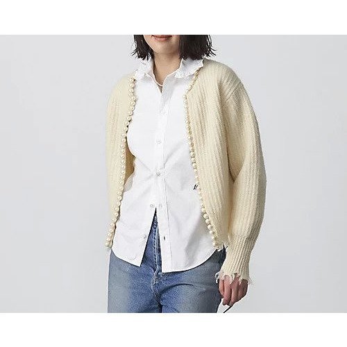 【マディソンブルー/MADISONBLUE】のパールカーディガン インテリア・キッズ・メンズ・レディースファッション・服の通販 founy(ファニー) 　ファッション　Fashion　レディースファッション　WOMEN　トップス・カットソー　Tops/Tshirt　カーディガン　Cardigans　カーディガン　Cardigan　ジャケット　Jacket　パール　Pearl　人気　Popularity　アイボリー|ID: prp329100004463172 ipo3291000000031232442