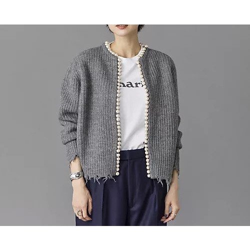 【マディソンブルー/MADISONBLUE】のパールカーディガン インテリア・キッズ・メンズ・レディースファッション・服の通販 founy(ファニー) 　ファッション　Fashion　レディースファッション　Ladies' Fashion Online　トップス・カットソー　Tops/Tshirt　カーディガン　Cardigans　カーディガン　Cardigan　ジャケット　Jacket　パール　Pearl　人気　Popularity　グレー|ID: prp329100004463172 ipo3291000000032574226
