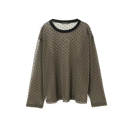 【ミズイロ インド/mizuiro ind】のメッシュドットクルーネックプルオーバー インテリア・キッズ・メンズ・レディースファッション・服の通販 founy(ファニー) 　ファッション　Fashion　レディースファッション　Fashion for Women　トップス・カットソー　Cut & Sew Tops　カジュアルプルオーバー・ニットトップス　Pullovers & Knit Tops / Casual Pullovers　チュール　Tulip, Tulip Motif　ドット　Polka Dot, Dot Pattern　人気　Popular, Best Seller　ブラウン|ID: prp329100004463226 ipo3291000000033511620