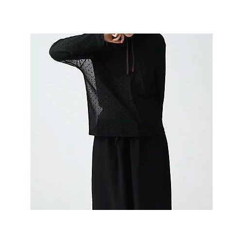 【ミズイロ インド/mizuiro ind】のメッシュドットクルーネックプルオーバー 人気、トレンドファッション・服の通販 founy(ファニー) 　ファッション　Fashion　レディースファッション　Fashion for Women　トップス・カットソー　Cut & Sew Tops　カジュアルプルオーバー・ニットトップス　Pullovers & Knit Tops / Casual Pullovers　チュール　Tulip, Tulip Motif　ドット　Polka Dot, Dot Pattern　人気　Popular, Best Seller　other-2|ID: prp329100004463226 ipo3291000000033511622
