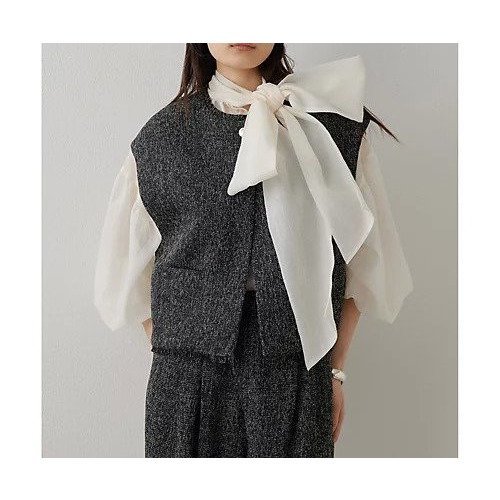 【ウィムガゼット/Whim Gazette】の【THE PAUSE】ツイードショートジレ 人気、トレンドファッション・服の通販 founy(ファニー) 　ファッション　Fashion　レディースファッション　Fashion for Women　アウター　Coat / Outerwear Collection　トップス・カットソー　Cut & Sew Tops　ベスト&ジレ / 重ね着スタイル　Vests & Gilets　2025年　2025　2025春夏・S/S　Spring/Summer 2025 SS25　おすすめ　Recommended / Our Picks　ショート　Short, Short Length　シルバー　Silver, Metallic Silver　スリーブ　Sleeve, Long Sleeve / Short Sleeve　セットアップ　Set-Up, Coordinated Outfit　セレモニー　Ceremony　ツイード　Twill, Twill Weave　フリンジ　Fringe, Tassel　フレンチ　French, French Style　エレガント 上品　Elegant　 other-1|ID: prp329100004463232 ipo3291000000031232621