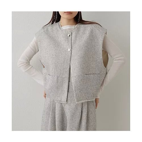 【ウィムガゼット/Whim Gazette】の【THE PAUSE】ツイードショートジレ インテリア・キッズ・メンズ・レディースファッション・服の通販 founy(ファニー) 　ファッション　Fashion　レディースファッション　Fashion for Women　アウター　Coat / Outerwear Collection　トップス・カットソー　Cut & Sew Tops　ベスト&ジレ / 重ね着スタイル　Vests & Gilets　2025年　2025　2025春夏・S/S　Spring/Summer 2025 SS25　おすすめ　Recommended / Our Picks　ショート　Short, Short Length　シルバー　Silver, Metallic Silver　スリーブ　Sleeve, Long Sleeve / Short Sleeve　セットアップ　Set-Up, Coordinated Outfit　セレモニー　Ceremony　ツイード　Twill, Twill Weave　フリンジ　Fringe, Tassel　フレンチ　French, French Style　エレガント 上品　Elegant　アイボリー|ID: prp329100004463232 ipo3291000000031232623