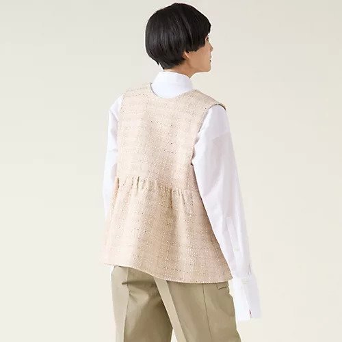 【マルティニーク/martinique】のGIOLICAツイードジレ(セットアップ可) 人気、トレンドファッション・服の通販 founy(ファニー) 　ファッション　Fashion　レディースファッション　Fashion for Women　アウター　Coat / Outerwear Collection　トップス・カットソー　Cut & Sew Tops　ベスト&ジレ / 重ね着スタイル　Vests & Gilets　おすすめ　Recommended / Our Picks　イタリア　Italy　サマー　Summer, Summer Style　セットアップ　Set-Up, Coordinated Outfit　センター　Center, Center Line　ツイード／ツィード　Choker, Choker Necklace　ツイード　Twill, Twill Weave　デニム　Denim, Jeans Material　フロント　Front, Front Design　ボトム　Bottoms, Lower Wear　リラックス　Relax, Relaxed Fit　春　Spring　other-2|ID: prp329100004463235 ipo3291000000031247416