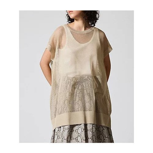 【ミズイロ インド/mizuiro ind】のメッシュ柄ベスト インテリア・キッズ・メンズ・レディースファッション・服の通販 founy(ファニー) 　ファッション　Fashion　レディースファッション　WOMEN　アウター　Coat Outerwear　トップス・カットソー　Tops/Tshirt　ベスト/ジレ　Gilets/Vests　ノースリーブ　No Sleeve　パターン　Pattern　ベスト　Vest　ベーシック　Basic　メッシュ　Mesh　ベージュ|ID: prp329100004463236 ipo3291000000031232634
