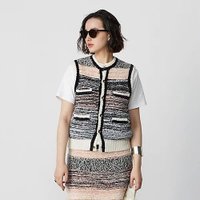 【マディソンブルー/MADISONBLUE】のSWITCHING KN VEST MIXED FIBERS 人気、トレンドファッション・服の通販 founy(ファニー) ファッション Fashion レディースファッション Fashion for Women アウター Coat / Outerwear Collection トップス・カットソー Cut & Sew Tops ベスト&ジレ / 重ね着スタイル Vests & Gilets スパンコール Sequins, Sequin Embellishment ツイード Twill, Twill Weave フェザー Feather, Feather Detail ベスト Vest, Waistcoat ミックス Mix, Mixed Style ラグジュアリー Luxury, Elegant ルーズ Loose, Oversized |ID:prp329100004463240