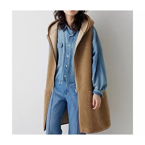 【ウィムガゼット/Whim Gazette】の【THE PAUSE】ボアフードロングジレ インテリア・キッズ・メンズ・レディースファッション・服の通販 founy(ファニー) https://founy.com/ ファッション Fashion レディースファッション WOMEN アウター Coat Outerwear トップス・カットソー Tops/Tshirt ベスト/ジレ Gilets/Vests ヴィンテージ Vintage 秋 Autumn/Fall グラデーション Gradation スリット Slit ダブル Double フェイクスエード Faux Suede フェイス Face リバーシブル Reversible ワーク Work 2024年 2024 2024-2025秋冬・A/W Aw/Autumn/Winter/Fw/Fall/2024-2025 |ID: prp329100004463244 ipo3291000000031232654