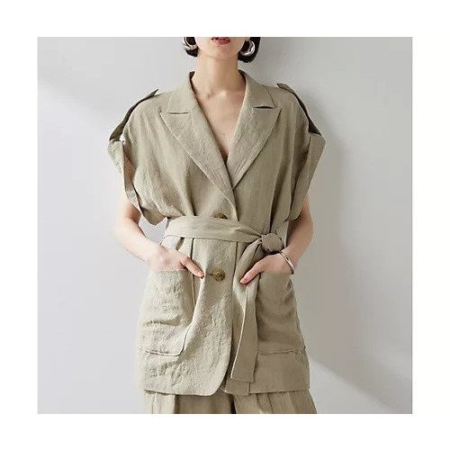 【ウィムガゼット/Whim Gazette】のフレンチリネンジレ インテリア・キッズ・メンズ・レディースファッション・服の通販 founy(ファニー) 　ファッション　Fashion　レディースファッション　WOMEN　アウター　Coat Outerwear　トップス・カットソー　Tops/Tshirt　ベスト/ジレ　Gilets/Vests　春　Spring　スリーブ　Sleeve　セットアップ　Set Up　ノースリーブ　No Sleeve　フレンチ　French　ベスト　Vest　リネン　Linen　ワッシャー　Washer　S/S・春夏　Ss・Spring/Summer　おすすめ　Recommend　夏　Summer　2024年　2024　2024春夏・S/S　Ss,Spring/Summer,2024　エレガント 上品　Elegant　サンドベージュ|ID: prp329100004463272 ipo3291000000031232736