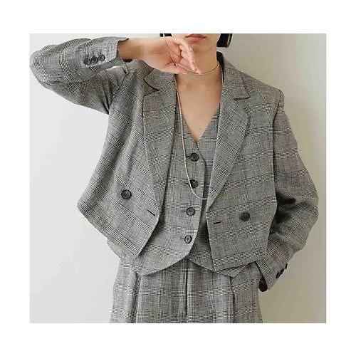 【ウィムガゼット/Whim Gazette】のリネングレンチェックジャケット 人気、トレンドファッション・服の通販 founy(ファニー) 　ファッション　Fashion　レディースファッション　Fashion for Women　アウター　Coat / Outerwear Collection　レディースジャケット・軽アウター　Jackets　クラシカル　Classical, Vintage-Inspired　コンパクト　Compact, Small Size　ジャケット　Jacket, Outerwear　セットアップ　Set-Up, Coordinated Outfit　雑誌　Magazine, Fashion Magazine　チェック　Check, Plaid, Tartan　バランス　Balance, Style Balance　ボトム　Bottoms, Lower Wear　マニッシュ　Mannish, Boyish　リネン　Linen, Linen Fabric　おすすめ　Recommended / Our Picks　日本製　Made In Japan　2023春夏・S/S　Spring/Summer 2023 SS23　2023年　2023　other-3|ID: prp329100004463281 ipo3291000000031247509