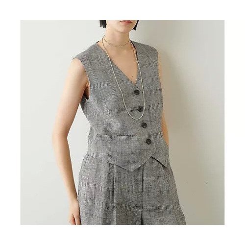 【ウィムガゼット/Whim Gazette】のリネングレンチェックベスト 人気、トレンドファッション・服の通販 founy(ファニー) 　ファッション　Fashion　レディースファッション　Fashion for Women　アウター　Coat / Outerwear Collection　トップス・カットソー　Cut & Sew Tops　ベスト&ジレ / 重ね着スタイル　Vests & Gilets　クラシカル　Classical, Vintage-Inspired　コンパクト　Compact, Small Size　ジャケット　Jacket, Outerwear　セットアップ　Set-Up, Coordinated Outfit　チェック　Check, Plaid, Tartan　ベスト　Vest, Waistcoat　ベーシック　Basic, Essential　マニッシュ　Mannish, Boyish　リネン　Linen, Linen Fabric　おすすめ　Recommended / Our Picks　日本製　Made In Japan　2023春夏・S/S　Spring/Summer 2023 SS23　2023年　2023　other-3|ID: prp329100004463282 ipo3291000000031247511