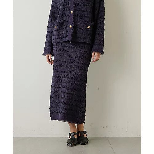 【ウィムガゼット/Whim Gazette】のツイードニットスカート インテリア・キッズ・メンズ・レディースファッション・服の通販 founy(ファニー) https://founy.com/ ファッション Fashion レディースファッション Fashion for Women スカート Skirts 2023年 2023 2023春夏・S/S Spring/Summer 2023 SS23 おすすめ Recommended / Our Picks エレガント 上品 Elegant シンプル Simple, Minimal スリット Slit, Slit Detail ツイード Twill, Twill Weave フリンジ Fringe, Tassel ロング Long, Long-Length |ID: prp329100004463329 ipo3291000000031232884